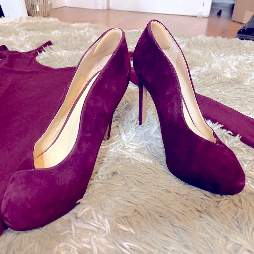 Velvety deep red heels